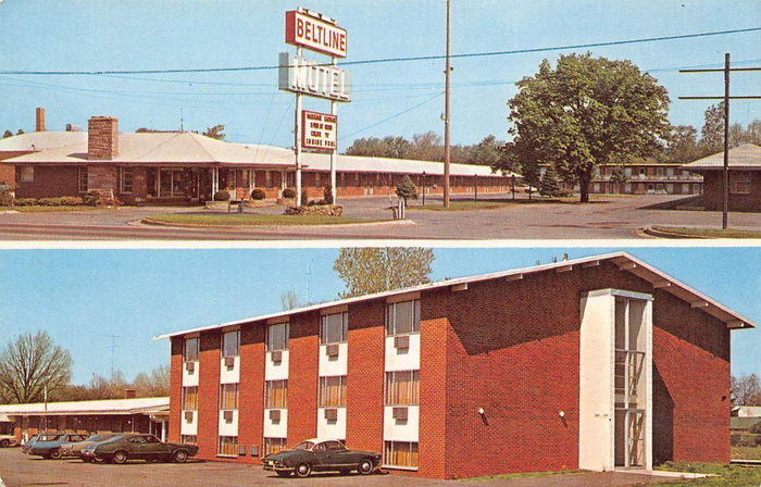 Beltline Motel (Pleasant Motel) - Old Postcard (newer photo)